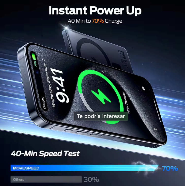 MOVESPEED S10 10000mAh Power Bank Carga Rapida 20W